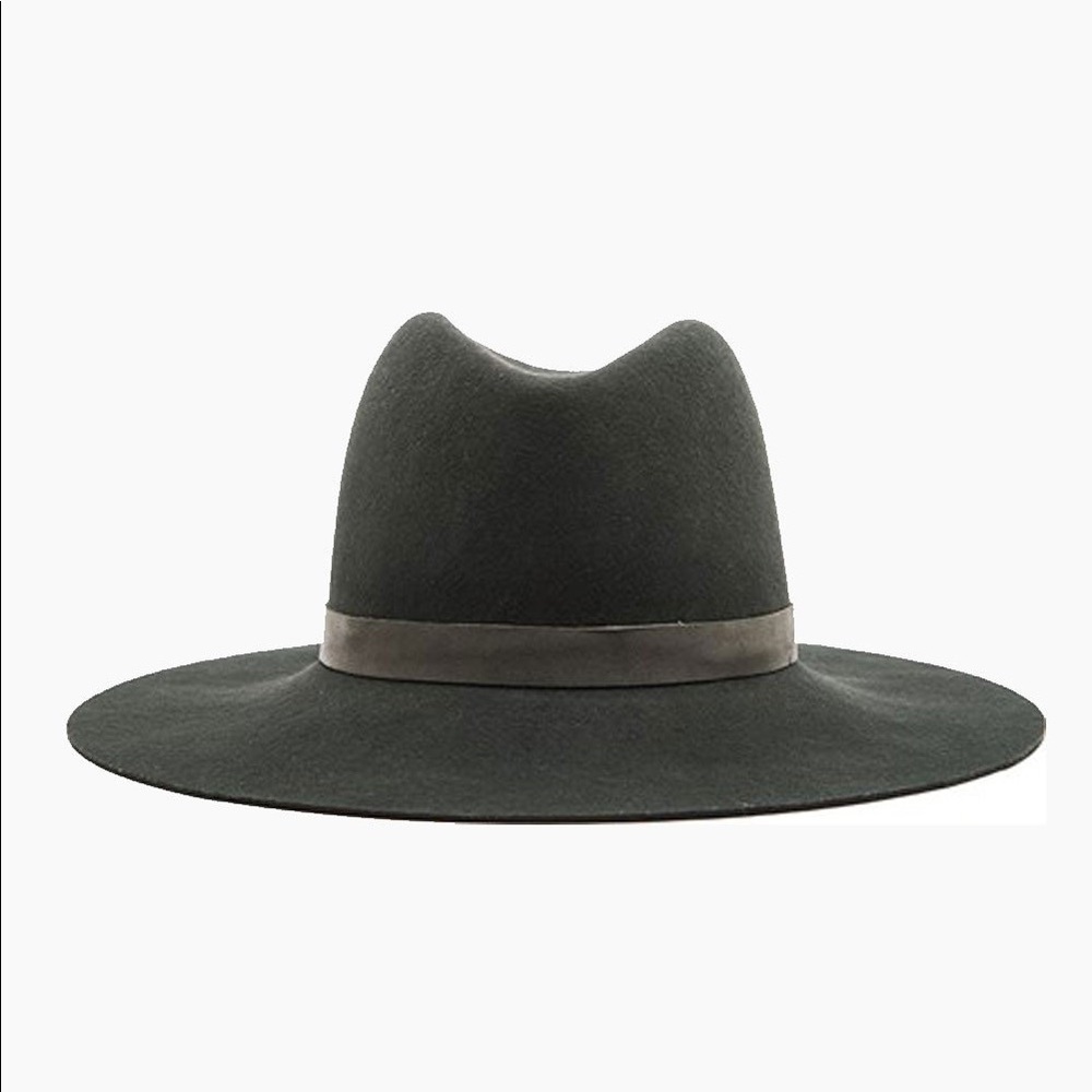 Janessa Leone Camellia Wide Brimmed Grey Hat